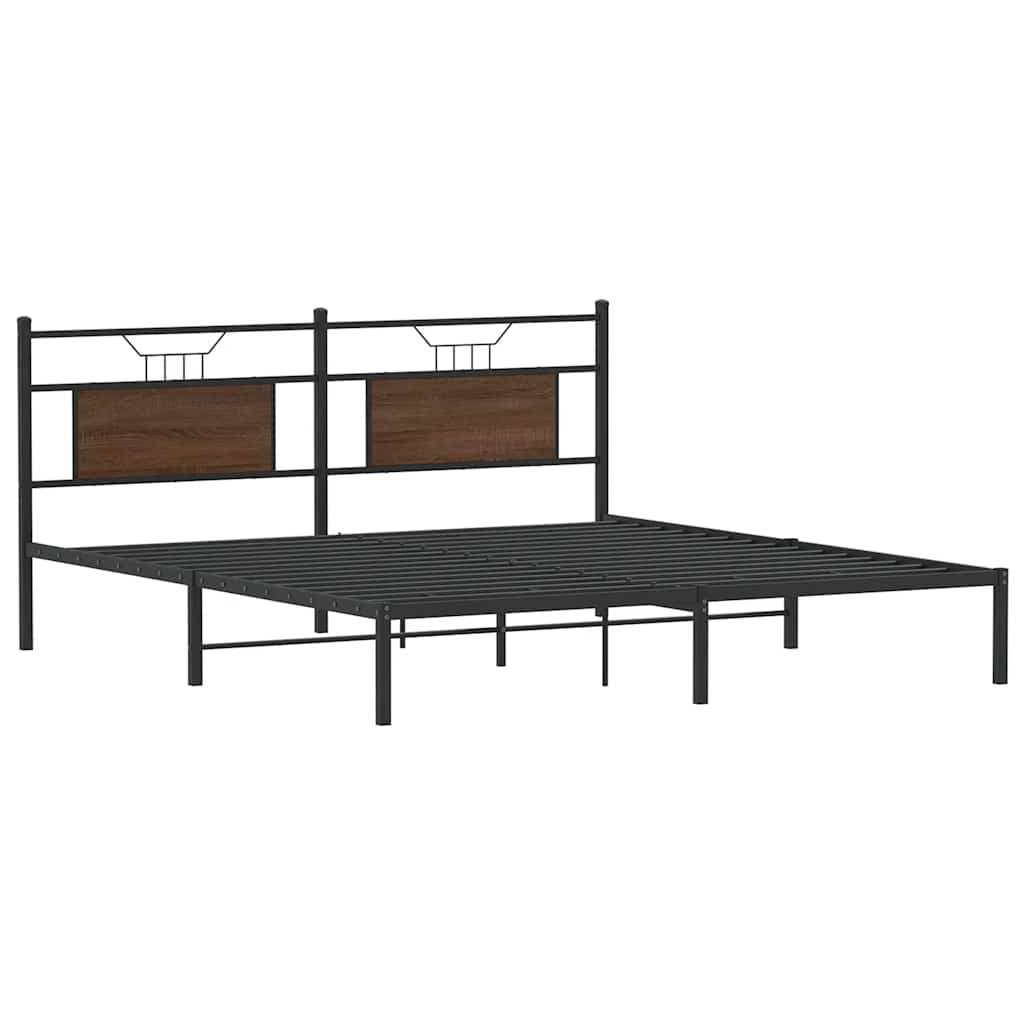 vidaXL Rama łóżka bez materaca Brązowy dąb 183x203 cm Drewno klejone