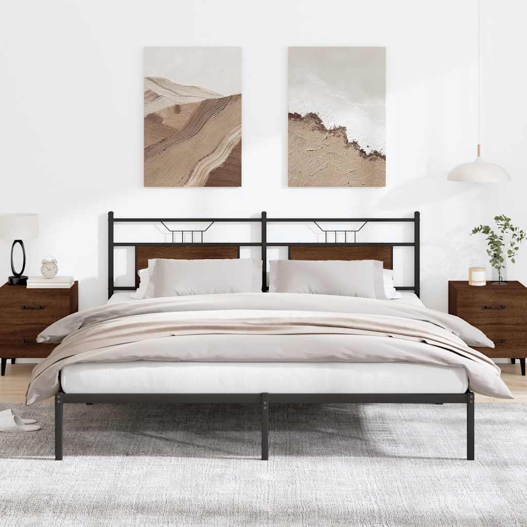vidaXL Rama łóżka bez materaca Brązowy dąb 183x203 cm Drewno klejone