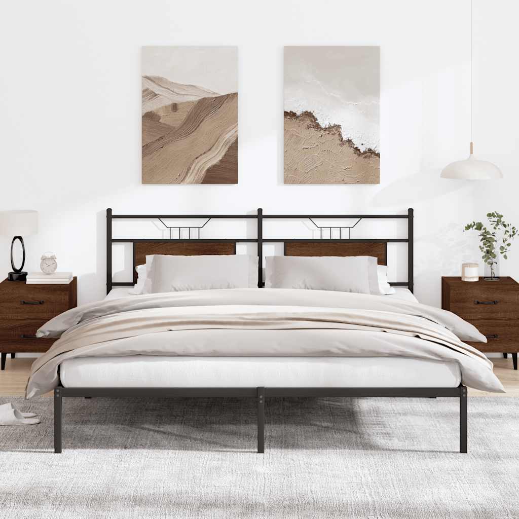 vidaXL Rama łóżka bez materaca Brązowy dąb 183x213 cm Drewno klejone