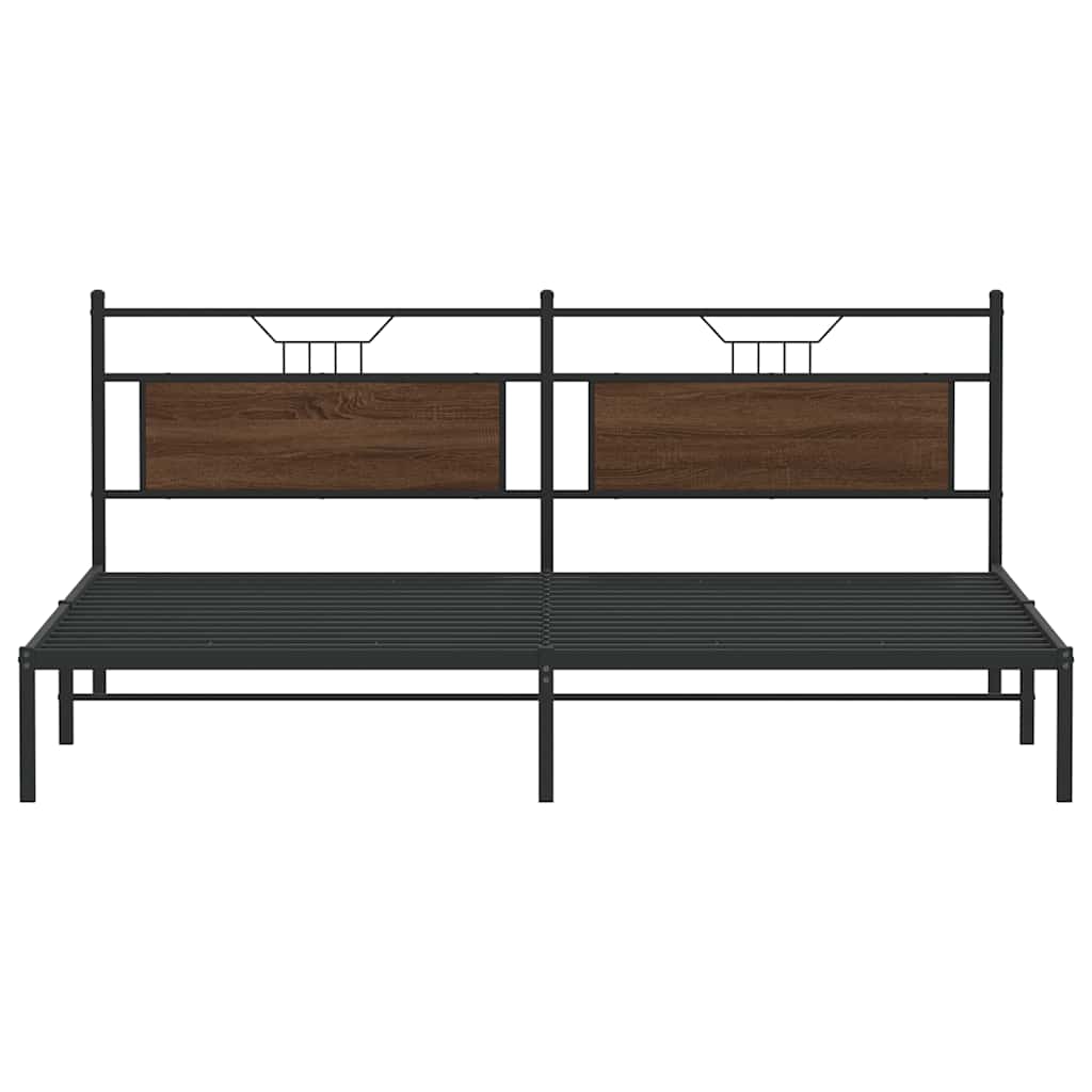 vidaXL Rama łóżka bez materaca Brązowy dąb 200x200 cm Drewno klejone