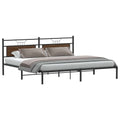 vidaXL Rama łóżka bez materaca Brązowy dąb 200x200 cm Drewno klejone