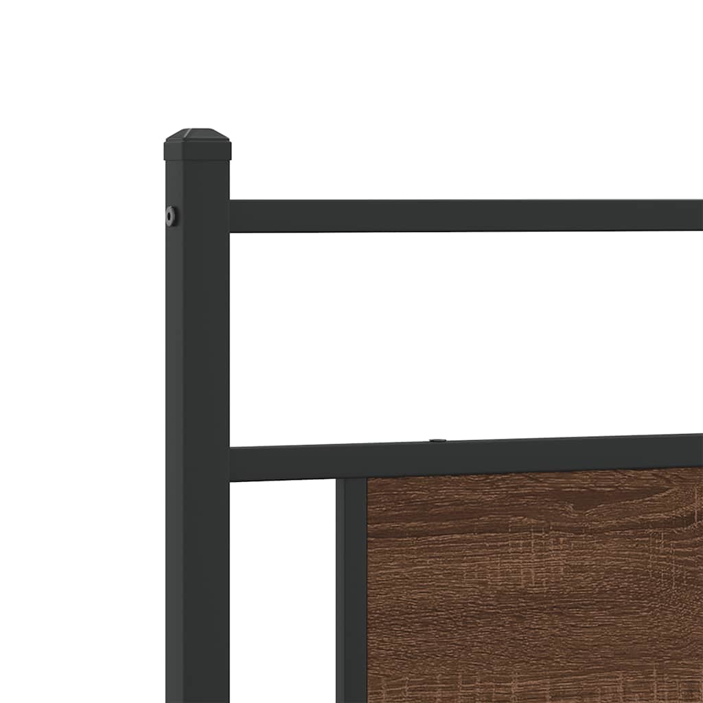 vidaXL Łóżko bez materaca, brązowy dąb, 100x200 cm
