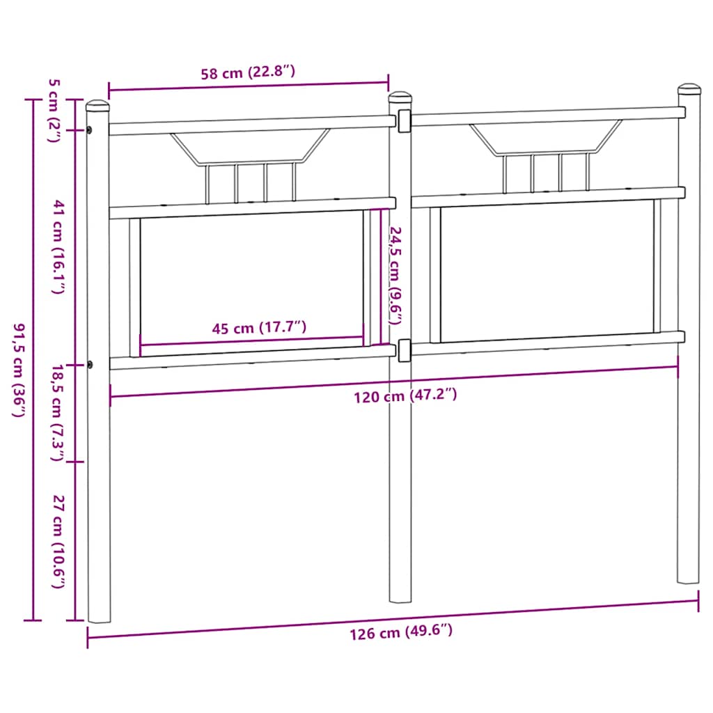 vidaXL Wymienne wezgłowie, brązowy dąb, 120 cm