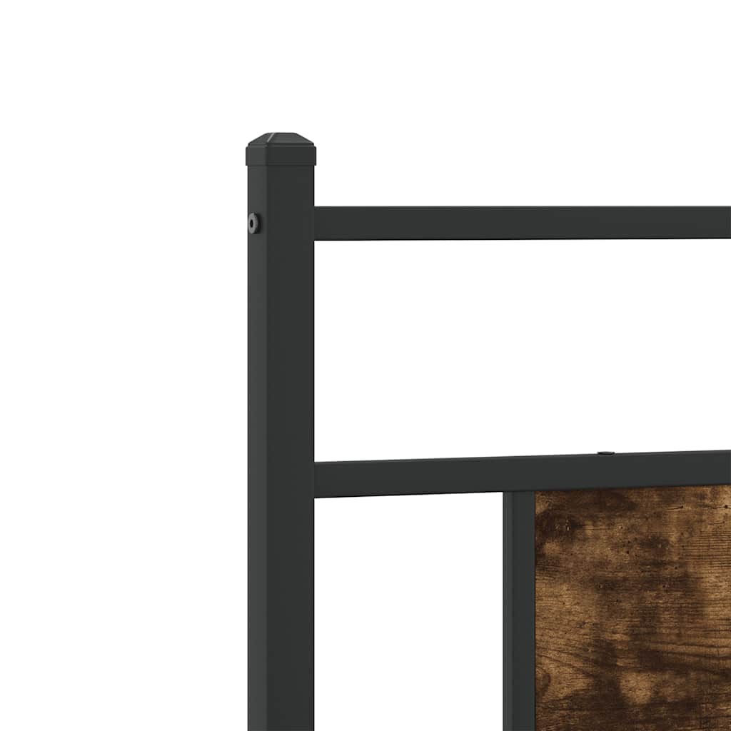 vidaXL Łóżko bez materaca, przydymiony dąb, 100x200 cm