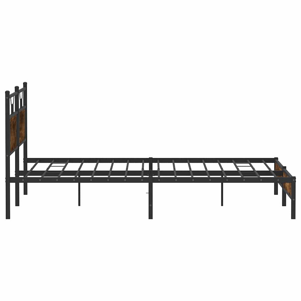 vidaXL Rama łóżka bez materaca Dąb wędzony 183x203 cm Drewno klejone