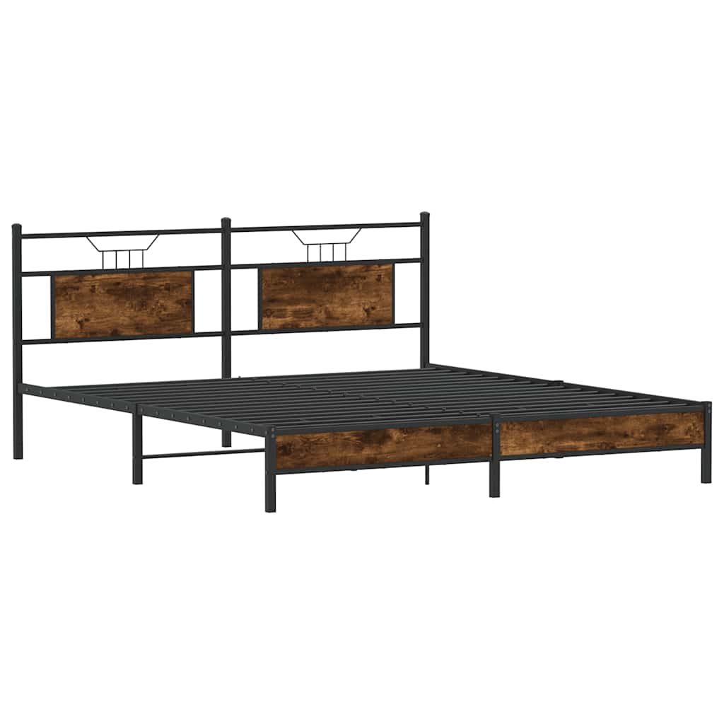 vidaXL Rama łóżka bez materaca dąb wędzony 183x213 cm Drewno klejone