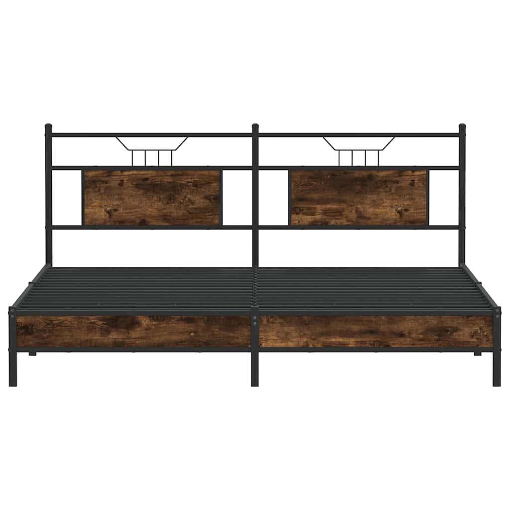 vidaXL Rama łóżka bez materaca dąb wędzony 183x213 cm Drewno klejone