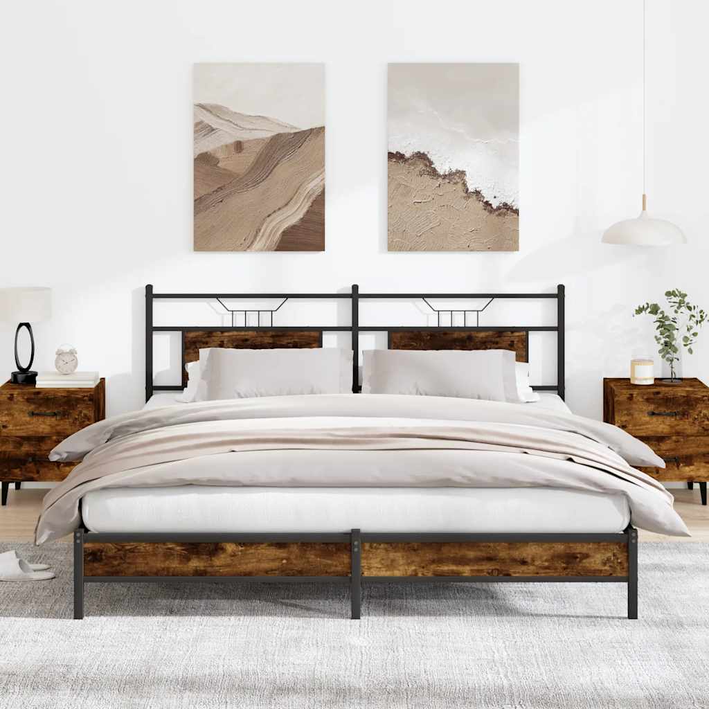 vidaXL Rama łóżka bez materaca dąb wędzony 183x213 cm Drewno klejone