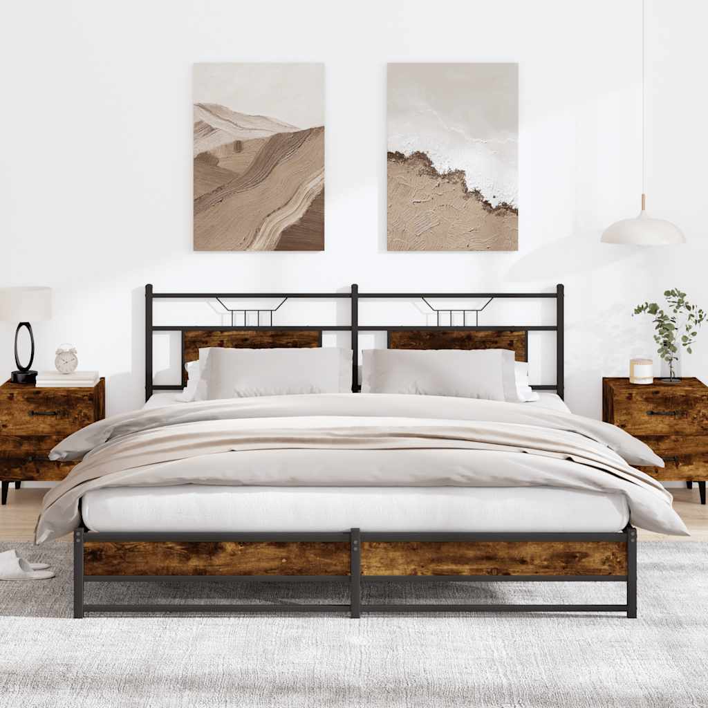 vidaXL Rama łóżka bez materaca dąb wędzony 160x200cm drewno klejone