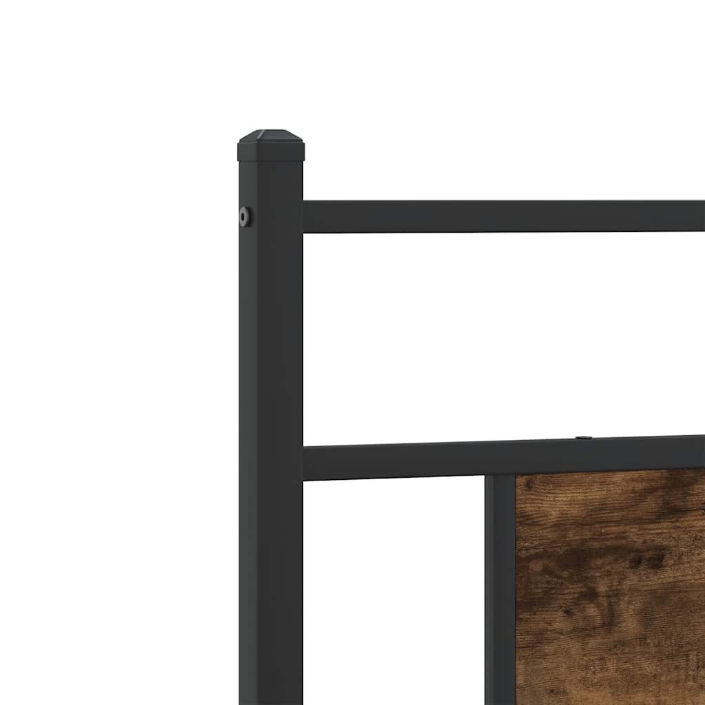 vidaXL Łóżko bez materaca, przydymiony dąb, 75x190 cm