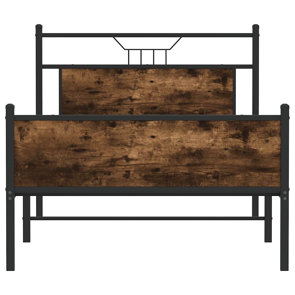 vidaXL Rama łóżka bez materaca dąb wędzony 107x203 cm Drewno klejone