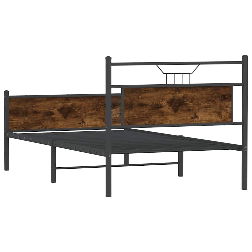 vidaXL Rama łóżka bez materaca dąb wędzony 107x203 cm Drewno klejone