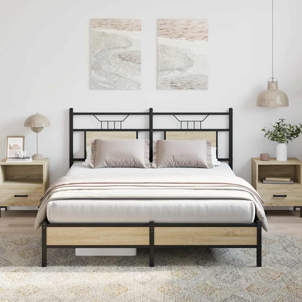 vidaXL Łóżko bez materaca, dąb sonoma, 140x200 cm