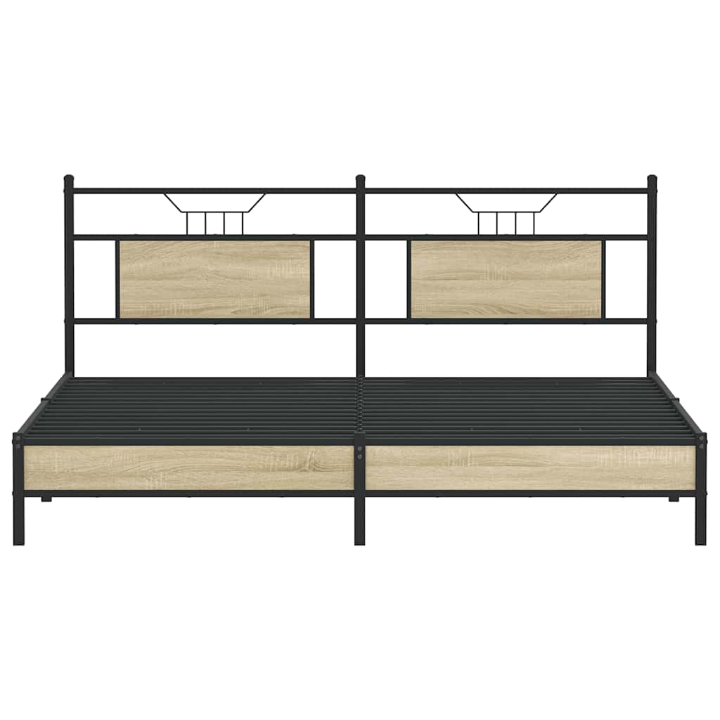 vidaXL Rama łóżka bez materaca Sonoma Oak 183x203 cm Drewno klejone