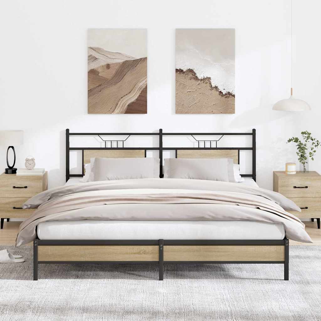 vidaXL Rama łóżka bez materaca Sonoma Oak 183x203 cm Drewno klejone