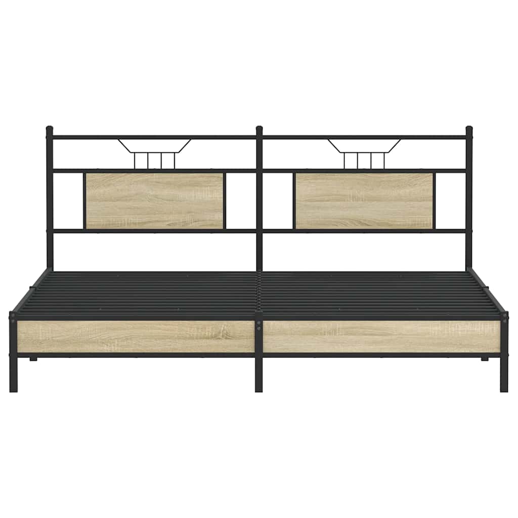 vidaXL Rama łóżka bez materaca Sonoma Oak 183x213 cm Drewno klejone