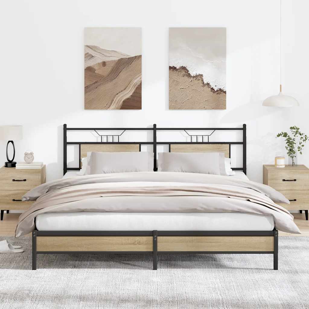 vidaXL Rama łóżka bez materaca Sonoma Oak 183x213 cm Drewno klejone