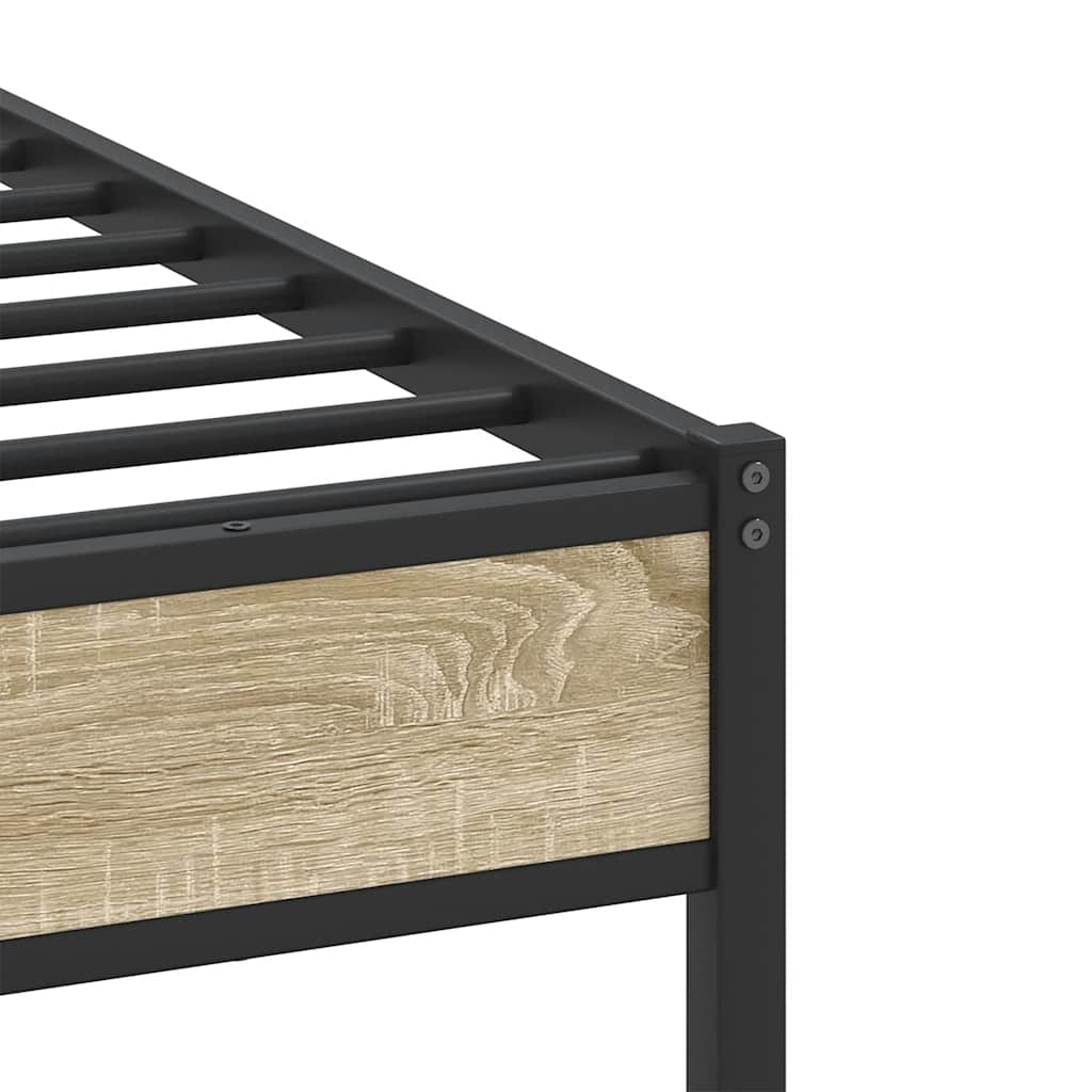 vidaXL Rama łóżka bez materaca Dąb Sonoma 107x203 cm Drewno klejone