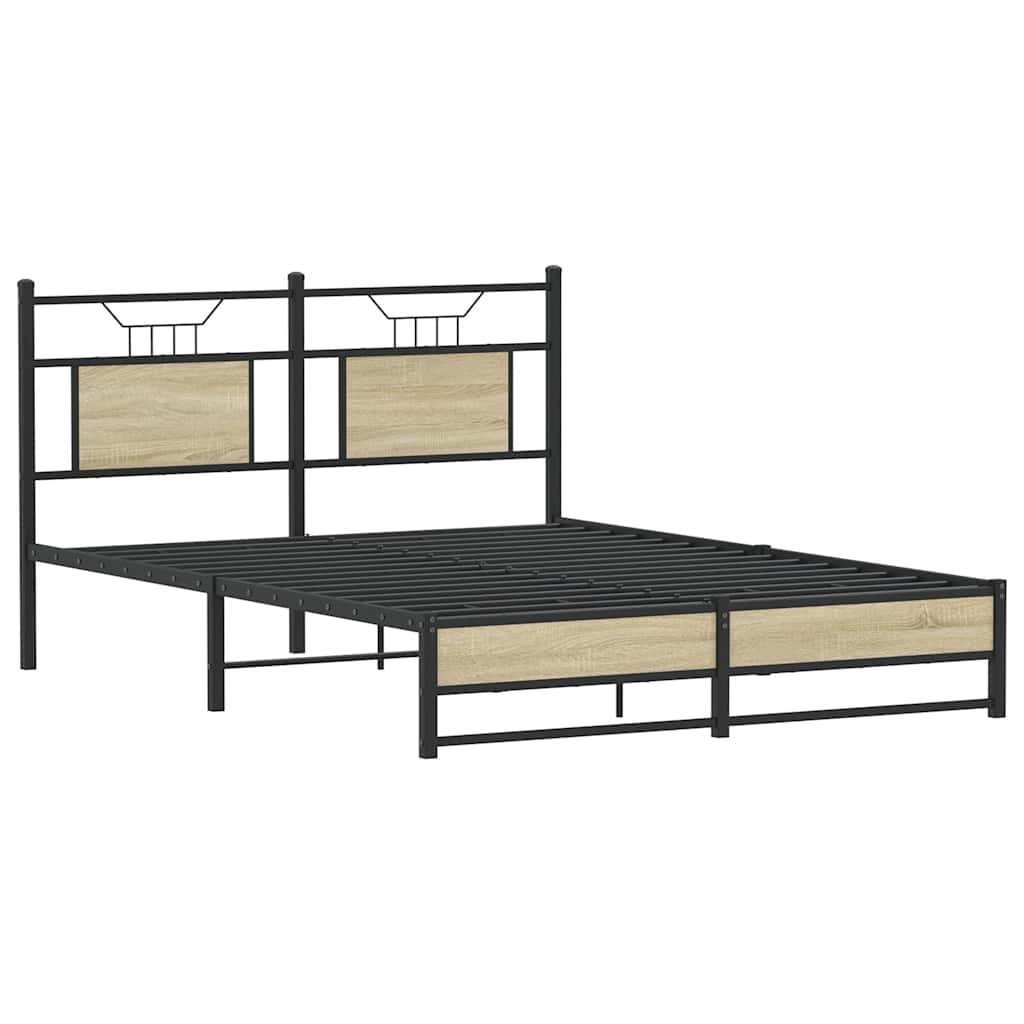 vidaXL Łóżko bez materaca, dąb sonoma, 140x200 cm