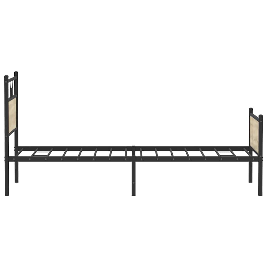 vidaXL Rama łóżka bez materaca Dąb Sonoma 107x203 cm Drewno klejone