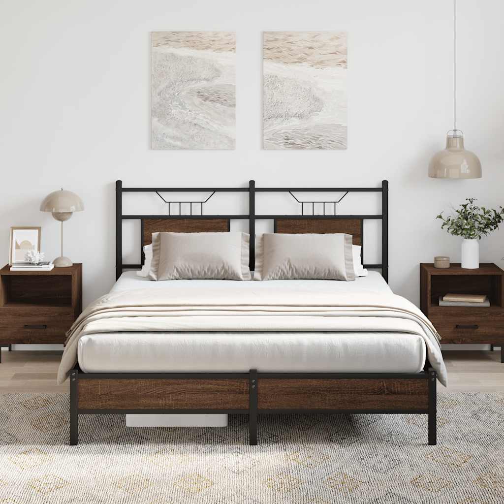 vidaXL Łóżko bez materaca, brązowy dąb, 140x200 cm