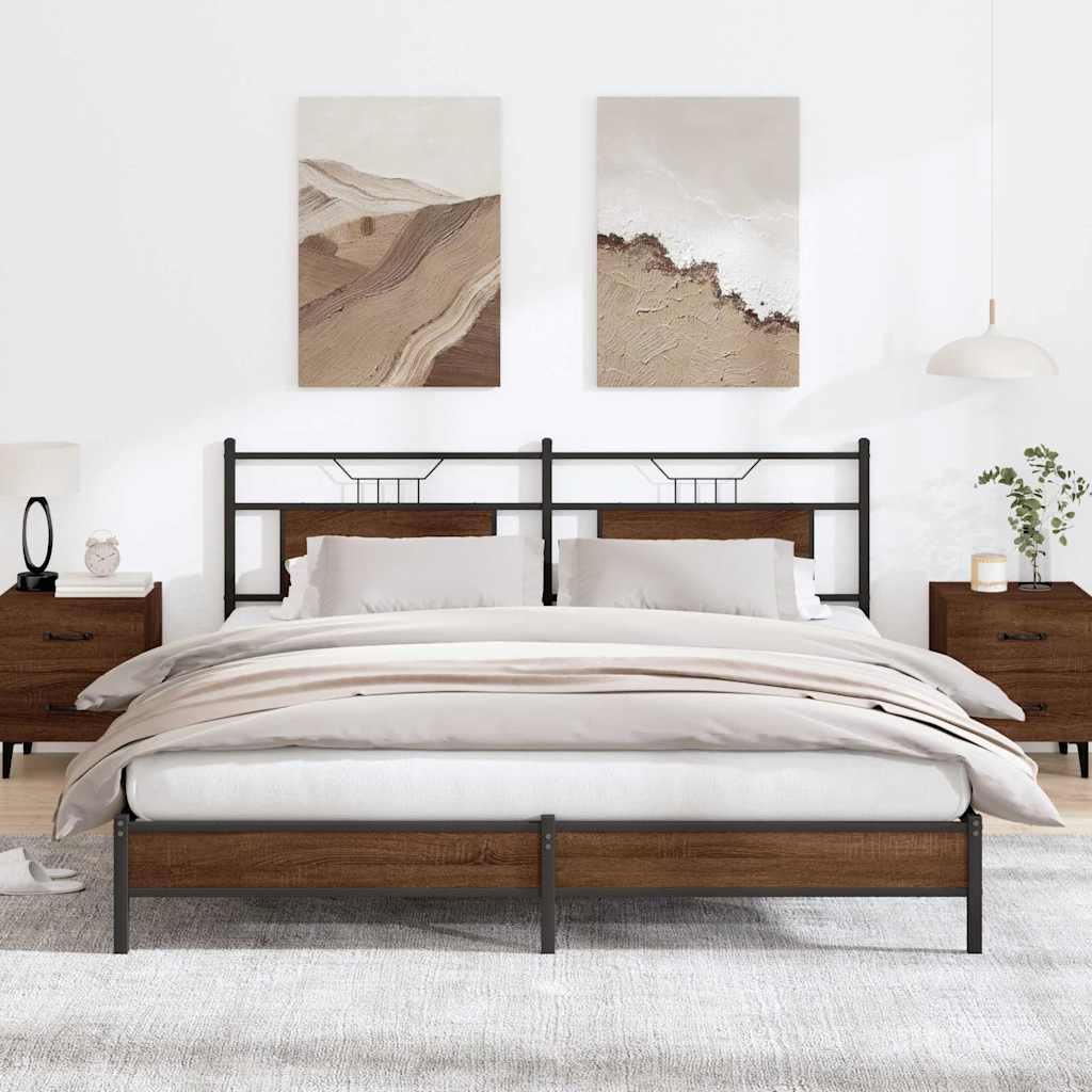 vidaXL Rama łóżka bez materaca Brązowy dąb 183x203 cm Drewno klejone