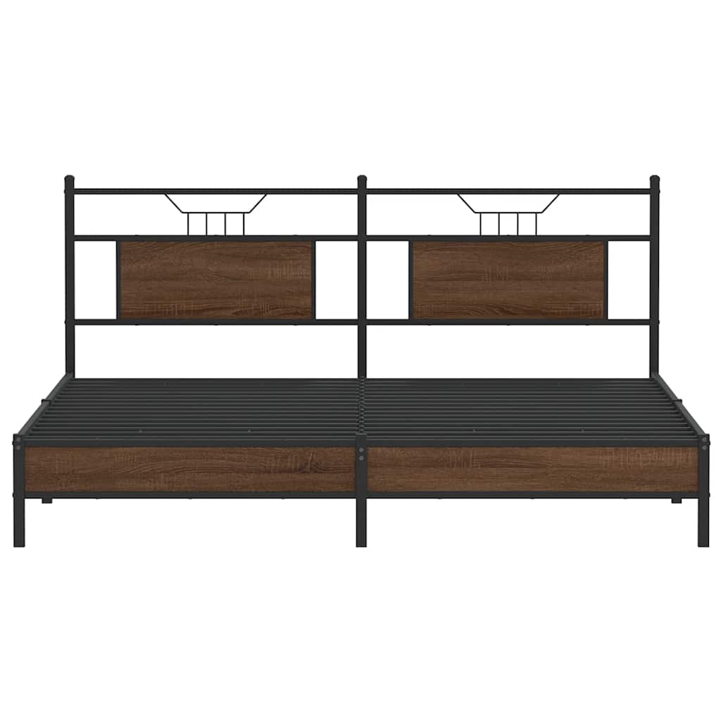 vidaXL Rama łóżka bez materaca Brązowy dąb 183x213 cm Drewno klejone