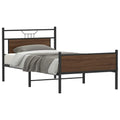 vidaXL Rama łóżka bez materaca Brązowy dąb 107x203 cm Drewno klejone
