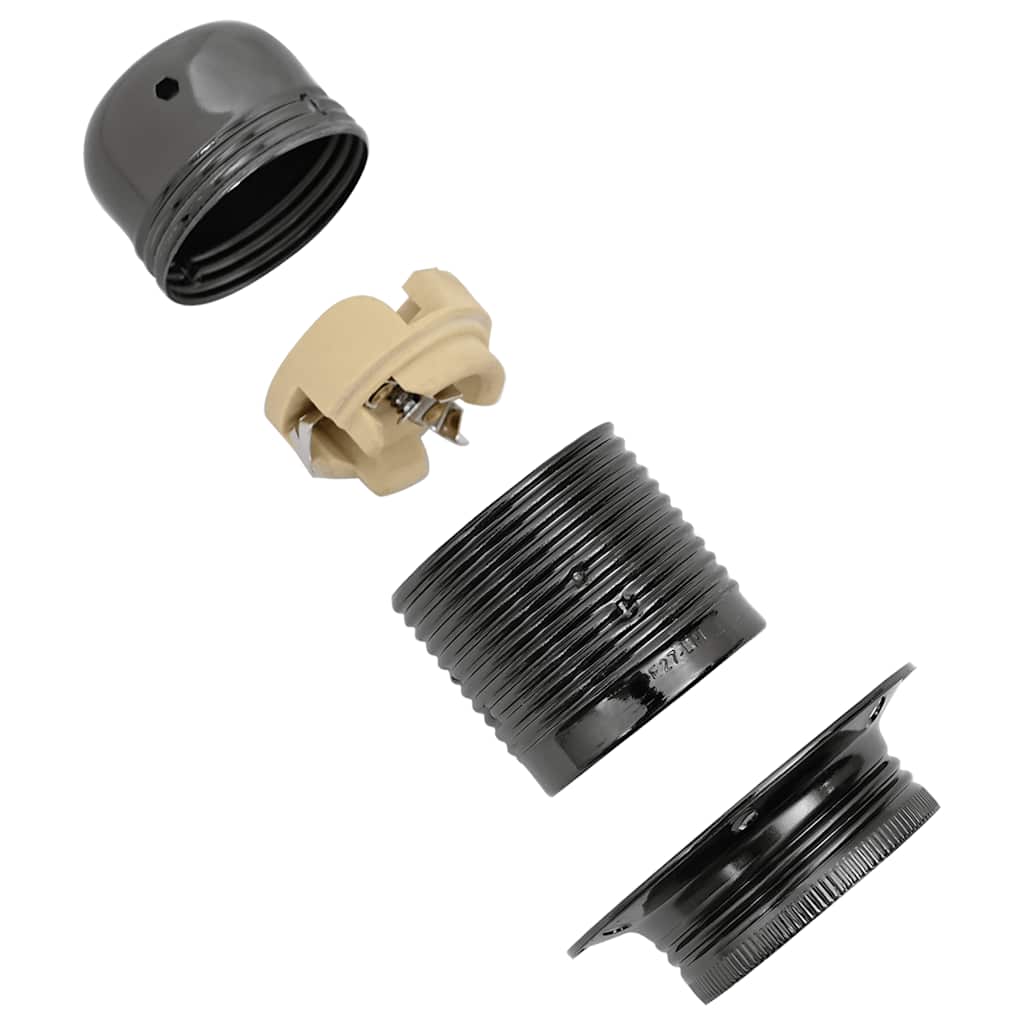 vidaXL Oprawki do lamp 2 szt. Błyszczące czarne E27
