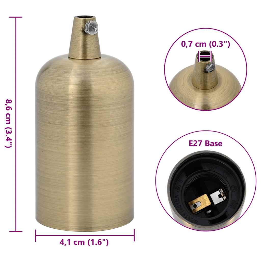 vidaXL Oprawki do lamp 2 szt. Brąz E27