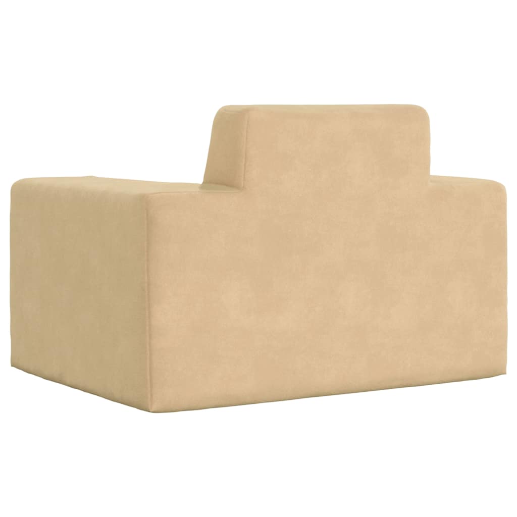 vidaXL Sofa dziecięca, kremowa, miękki plusz