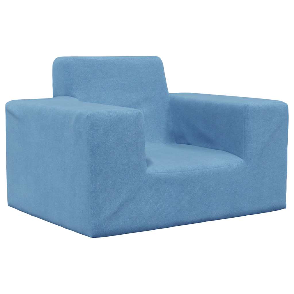vidaXL Kanapa dla dziecka, niebieska, miękki plusz