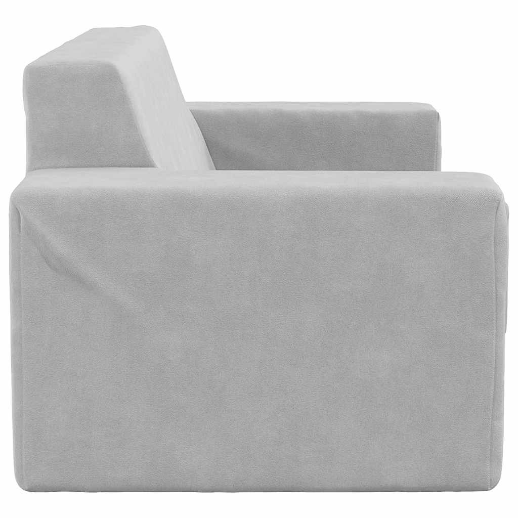 vidaXL 2-os. sofa dla dzieci, jasnoszara, miękki plusz