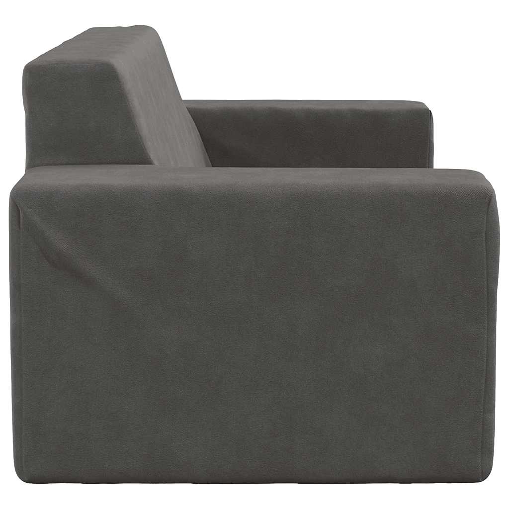 vidaXL 2-os. sofa dla dzieci, antracytowa, miękki plusz
