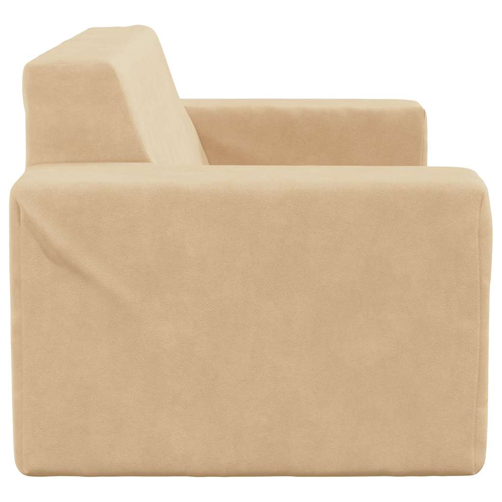 vidaXL 2-os. sofa dla dzieci, kremowa, miękki plusz