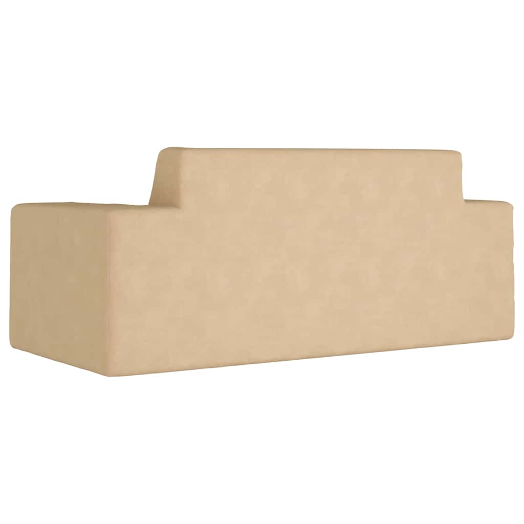 vidaXL 2-os. sofa dla dzieci, kremowa, miękki plusz