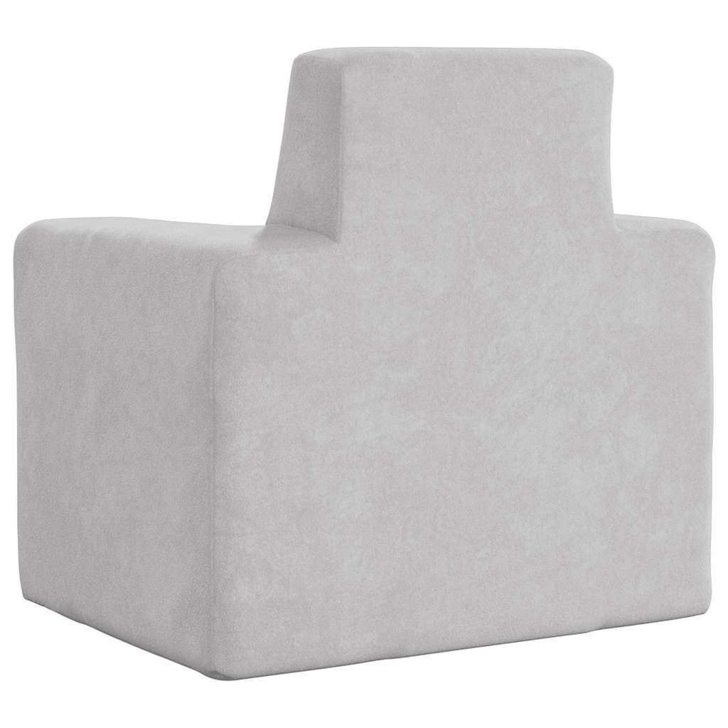 vidaXL Kanapa dla dziecka, jasnoszara, miękki plusz