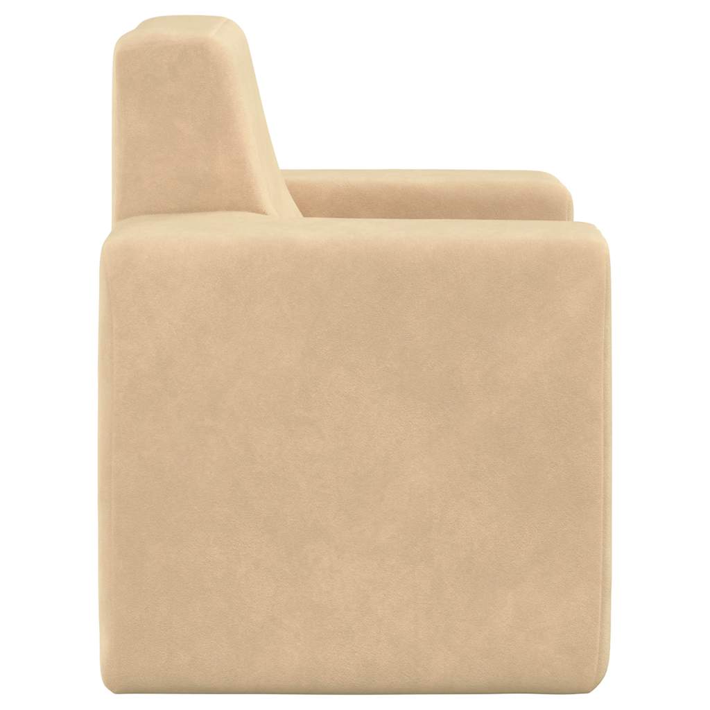 vidaXL Sofa dziecięca, kremowa, miękki plusz