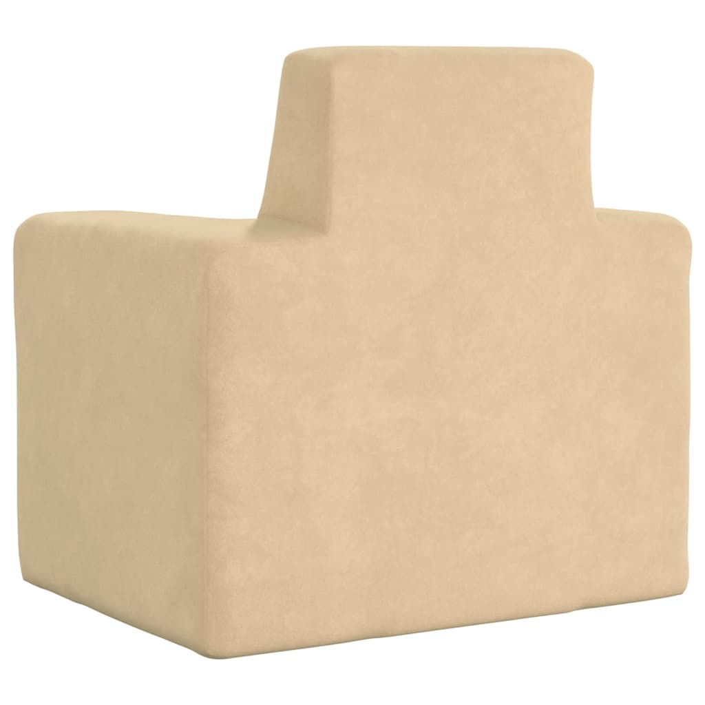 vidaXL Sofa dziecięca, kremowa, miękki plusz