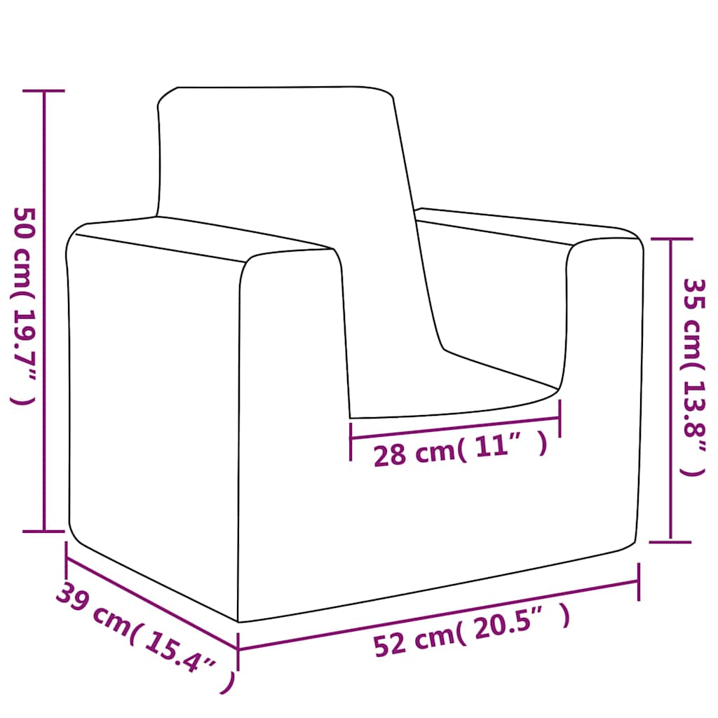 vidaXL Sofa dziecięca, kremowa, miękki plusz