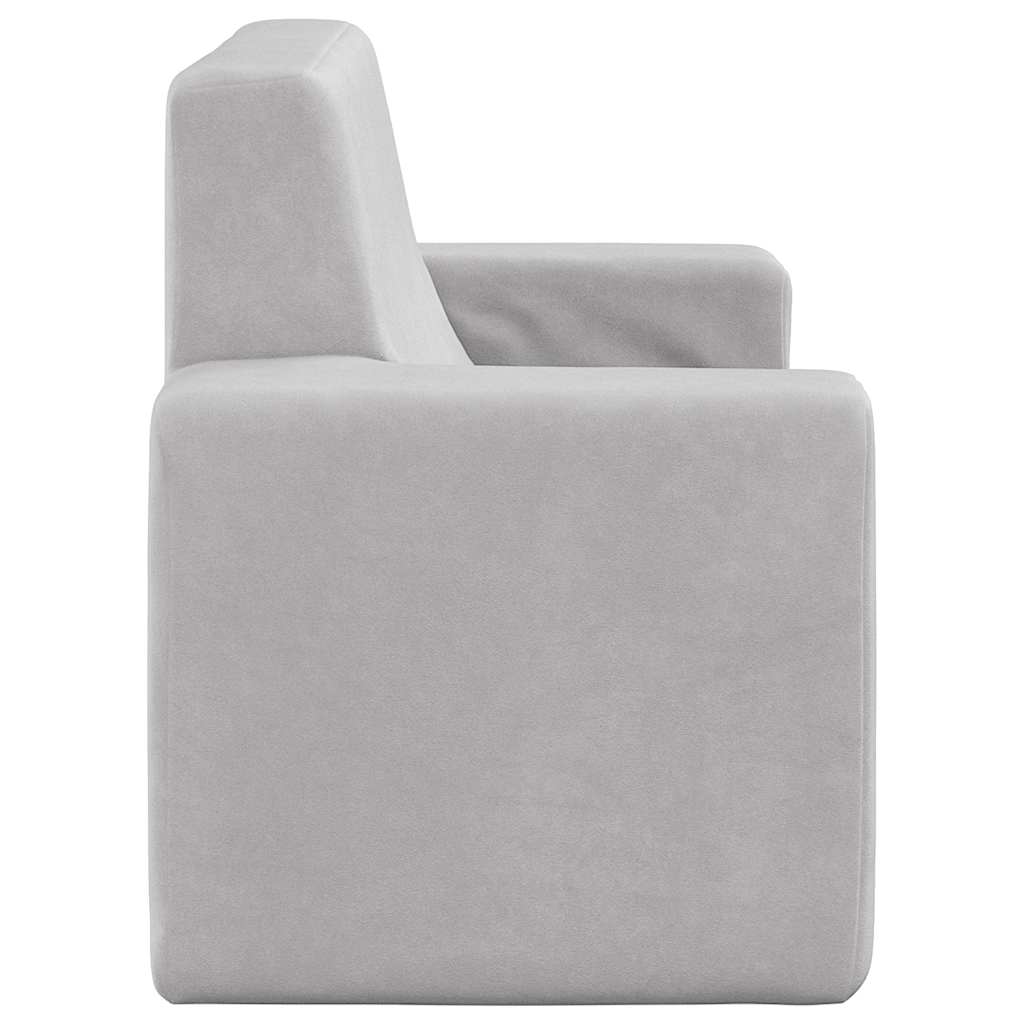 vidaXL 2-os. sofa dla dzieci, jasnoszara, miękki plusz