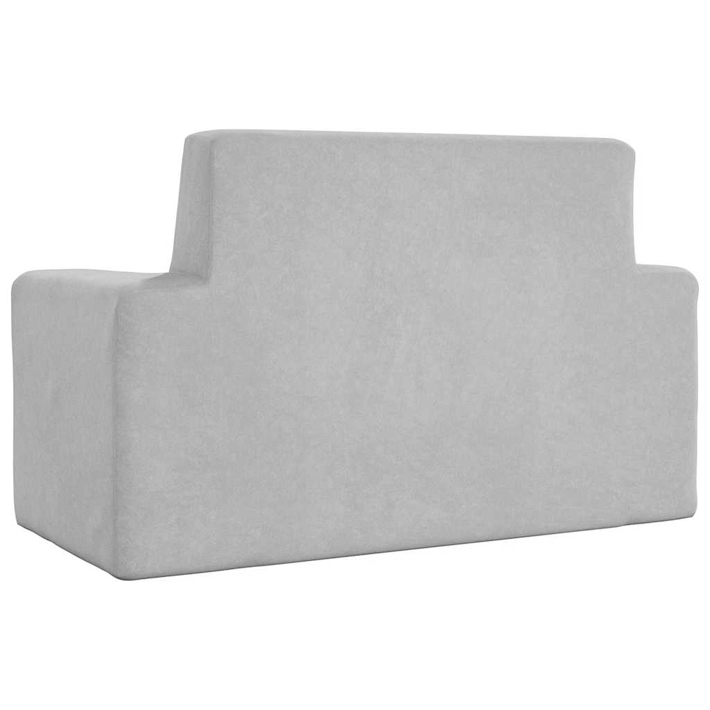 vidaXL 2-os. sofa dla dzieci, jasnoszara, miękki plusz