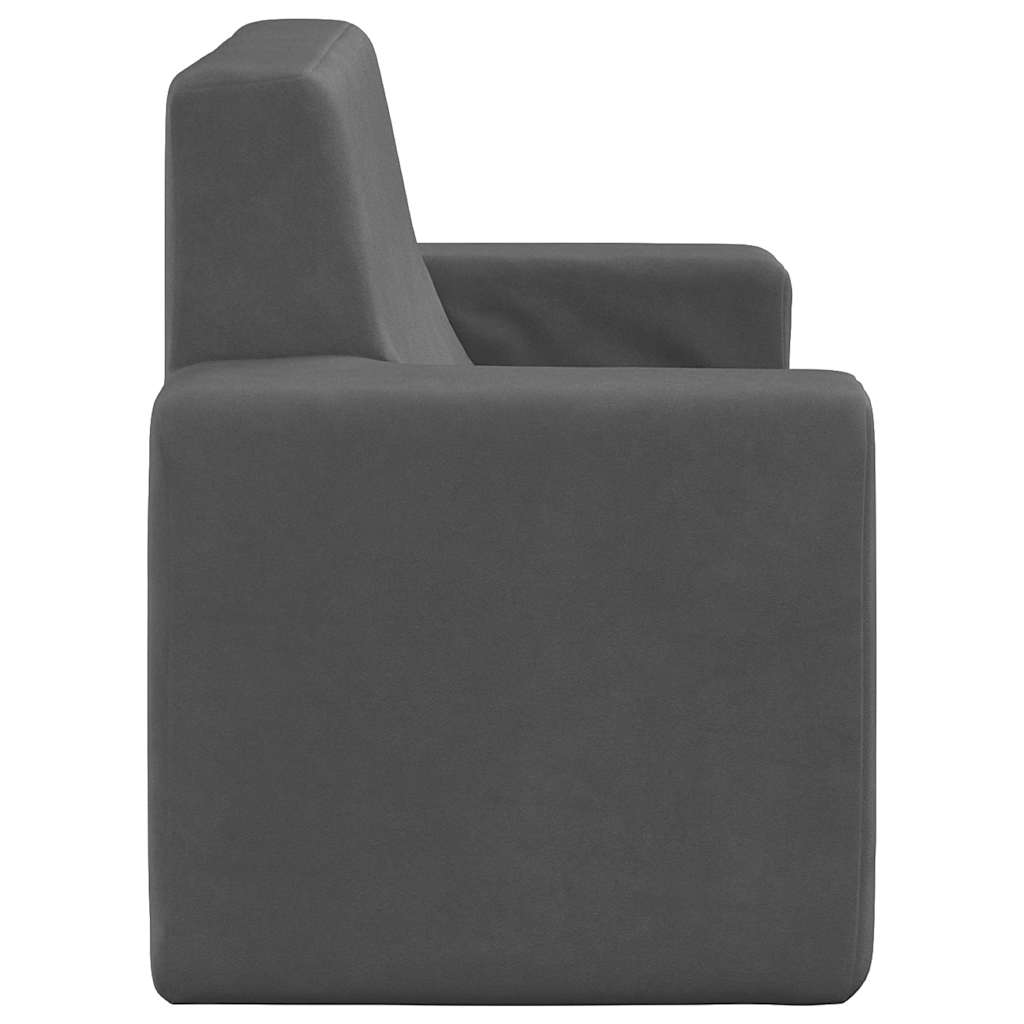 vidaXL 2-os. sofa dla dzieci, antracytowa, miękki plusz