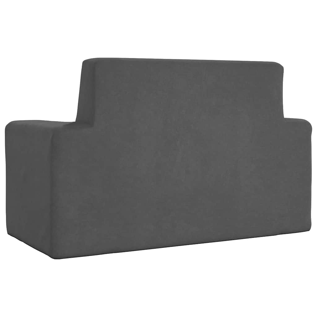 vidaXL 2-os. sofa dla dzieci, antracytowa, miękki plusz
