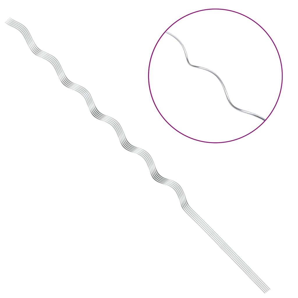 vidaXL Wsparcie roślin 5 pcs Srebrny 150 x 0,6 x 0,6 cm Stal
