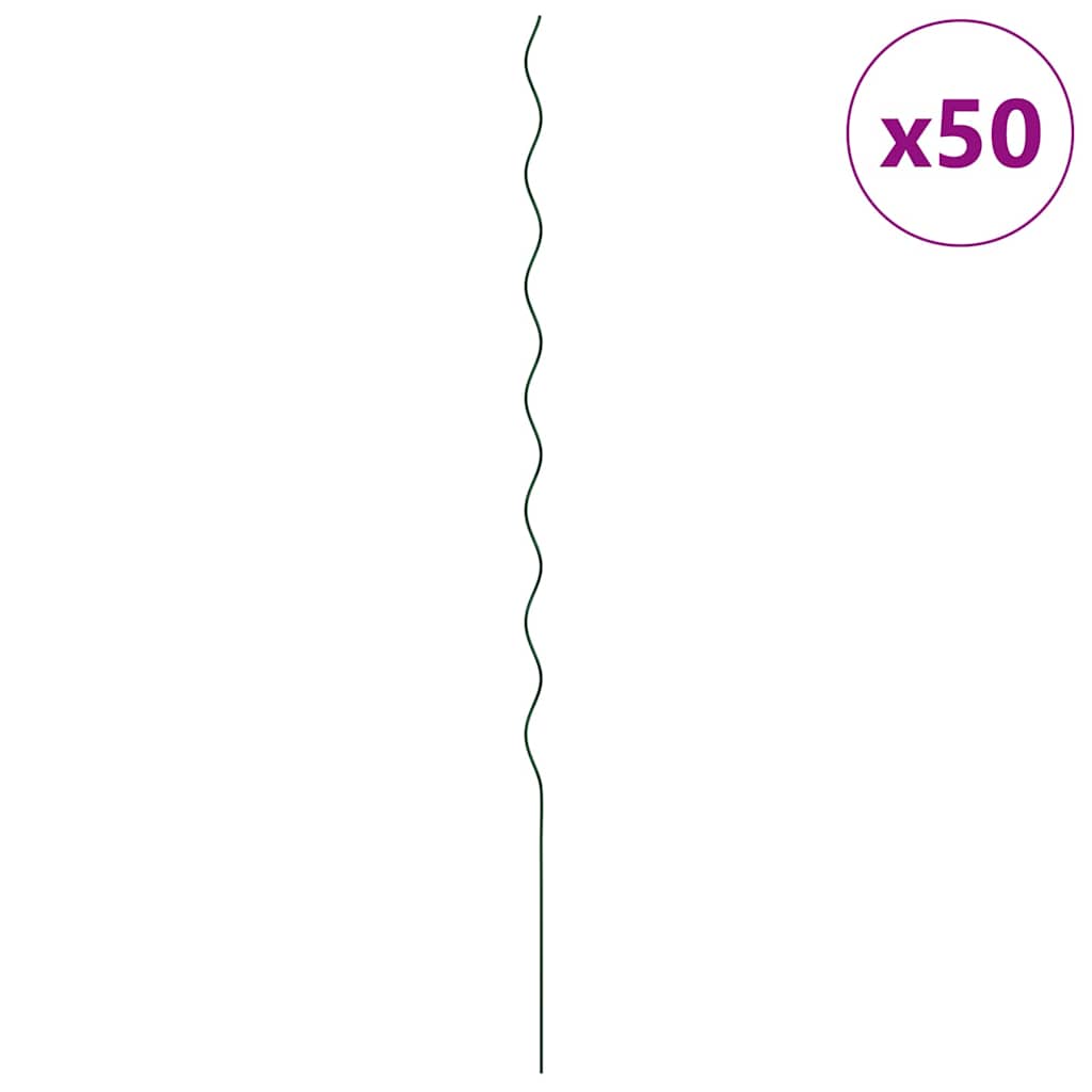 vidaXL Wsparcie roślin 50 pcs Zielony 170 x 0,6 x 0,6 cm Stal