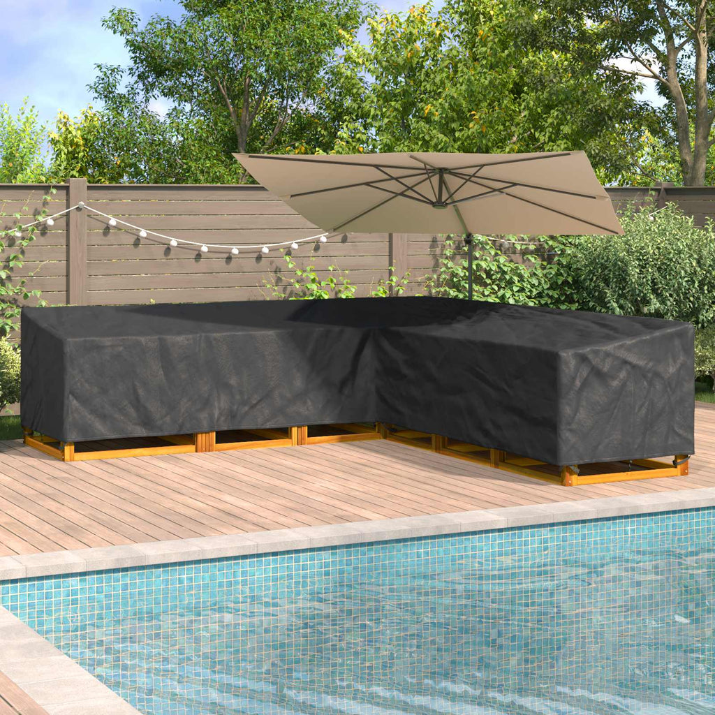 vidaXL Pokrowiec na meble Czarny 300 x 300 x 80 cm Tkanina Oxford 210D