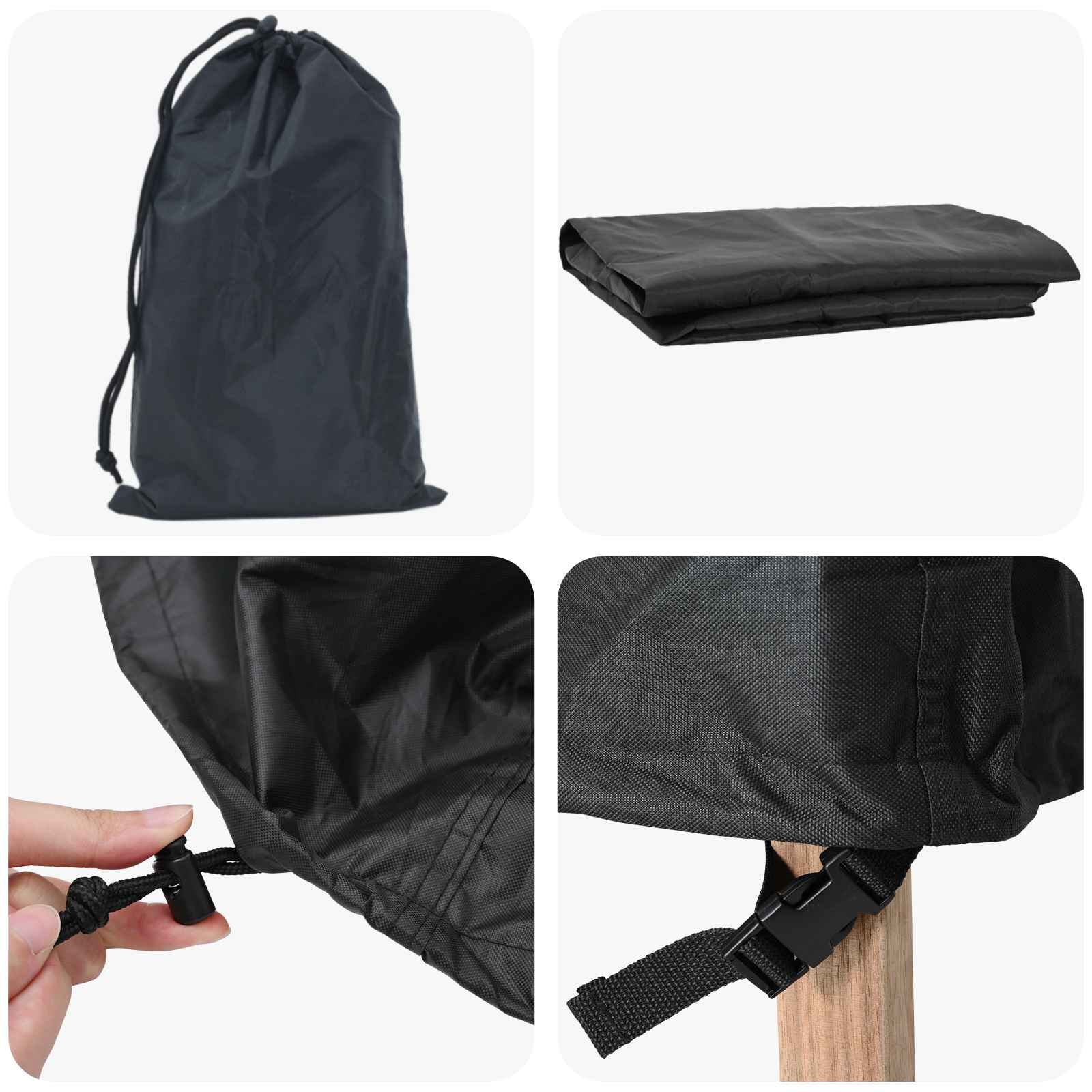 vidaXL Pokrowiec na meble Czarny 260 x 210 x 80 cm Tkanina Oxford 210D