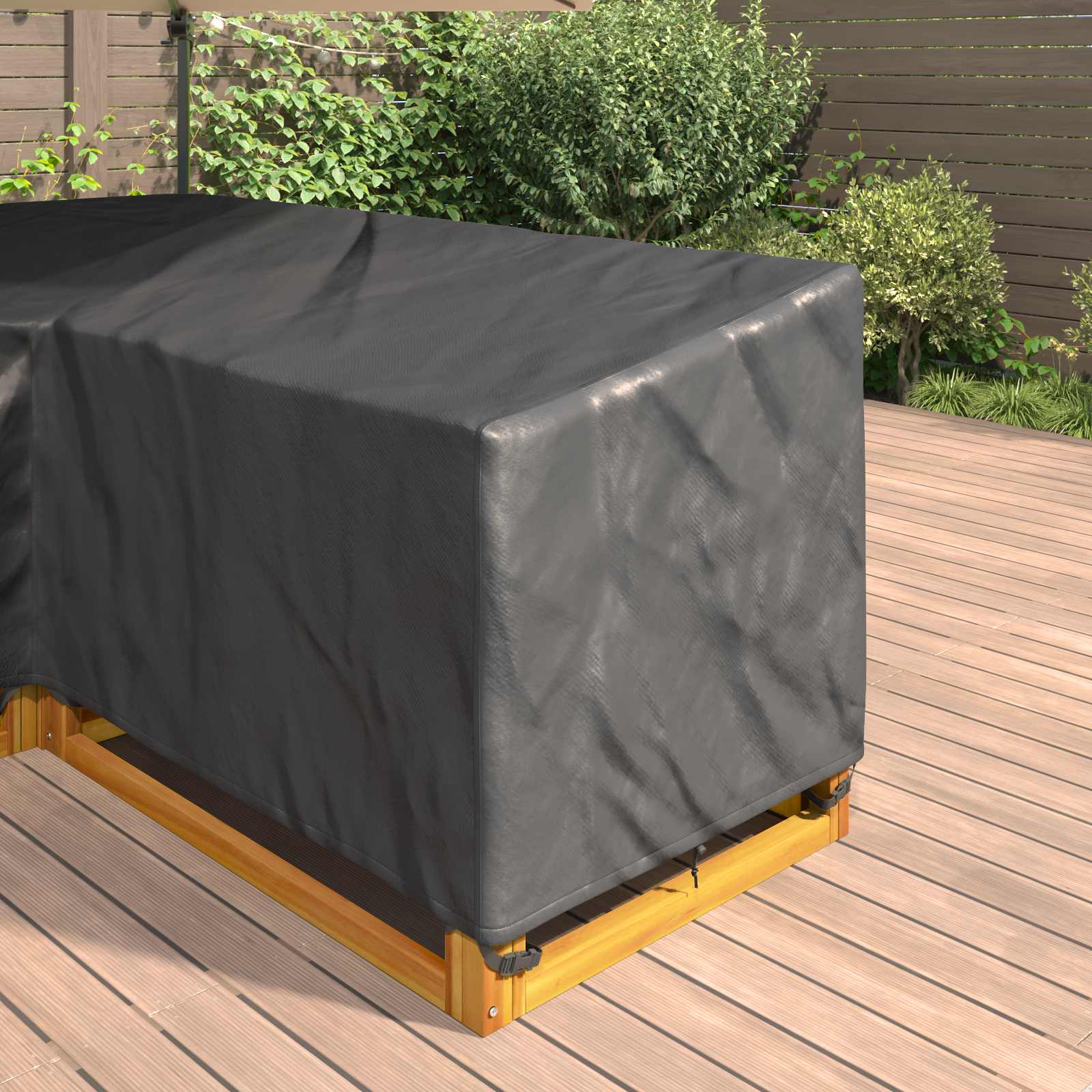 vidaXL Pokrowiec na meble Czarny 260 x 210 x 80 cm Tkanina Oxford 210D
