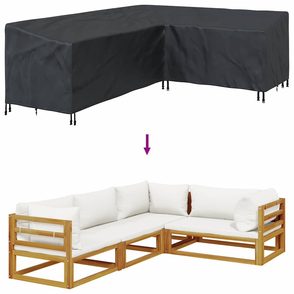 vidaXL Pokrowiec na meble 260 x 210 x 80 cm Tkanina Oxford 600D Czarny